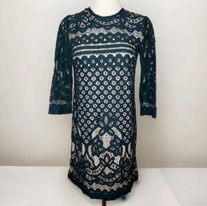 Be. Smart Black And Nude Lace Short Dress Size 1/2